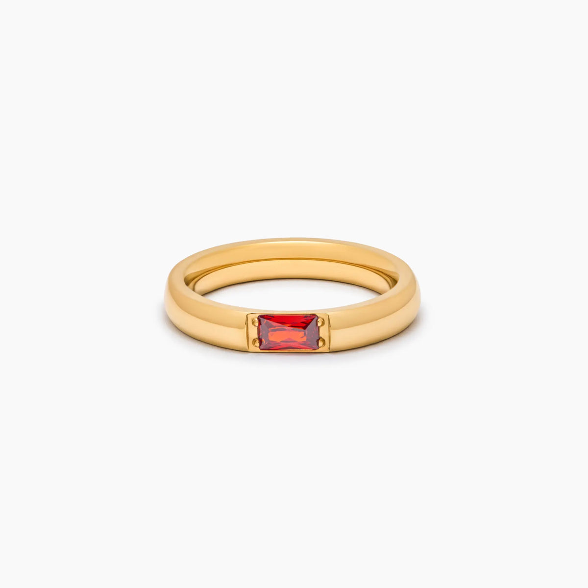 Baguette Birthstone Band Ring