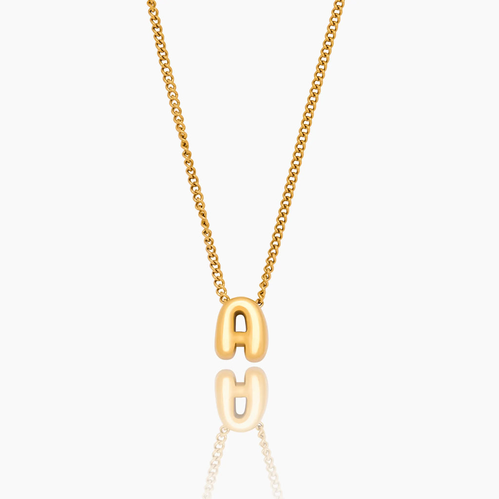 Bubble Initial Charm Necklace