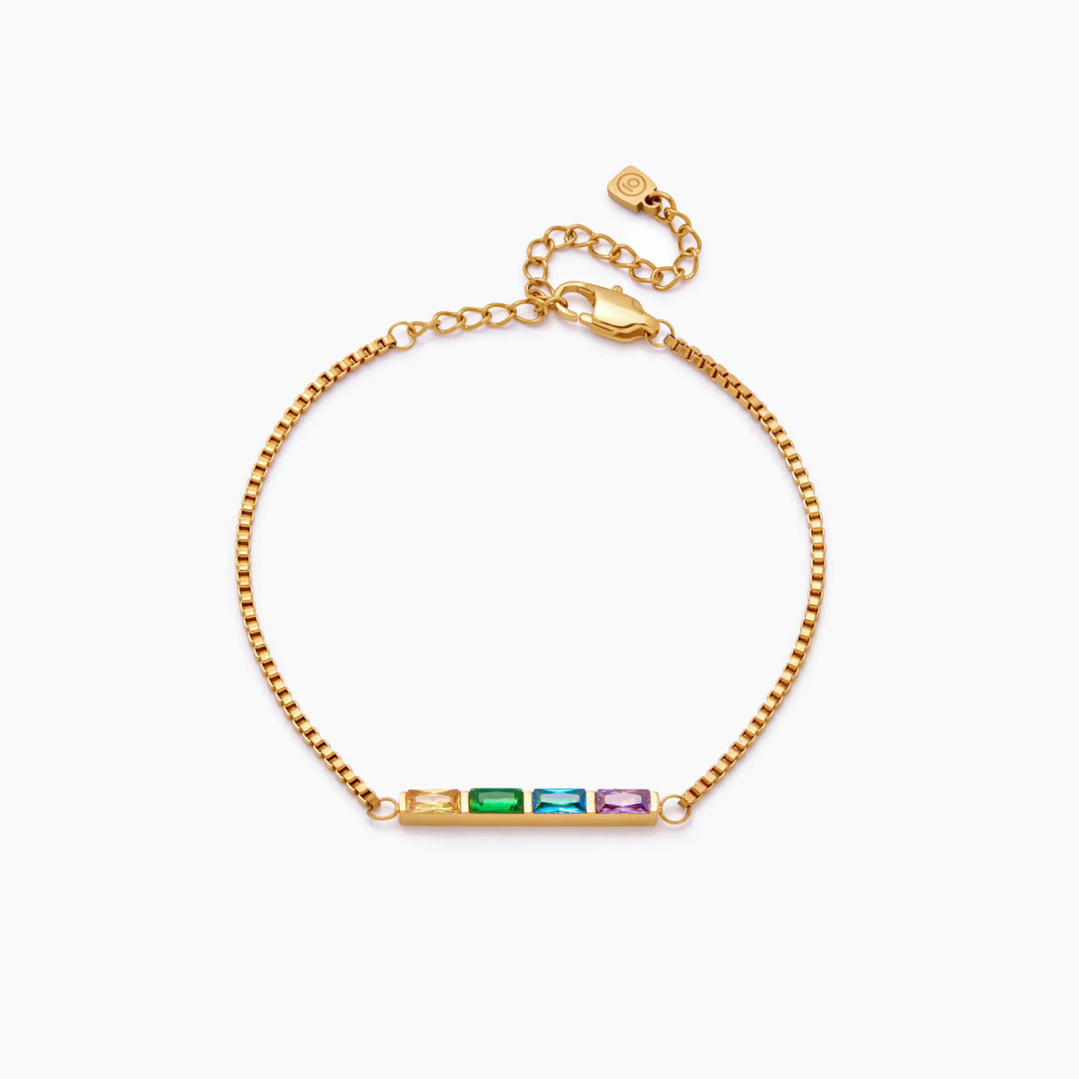 Dainty Baguette Birthstone Bracelet