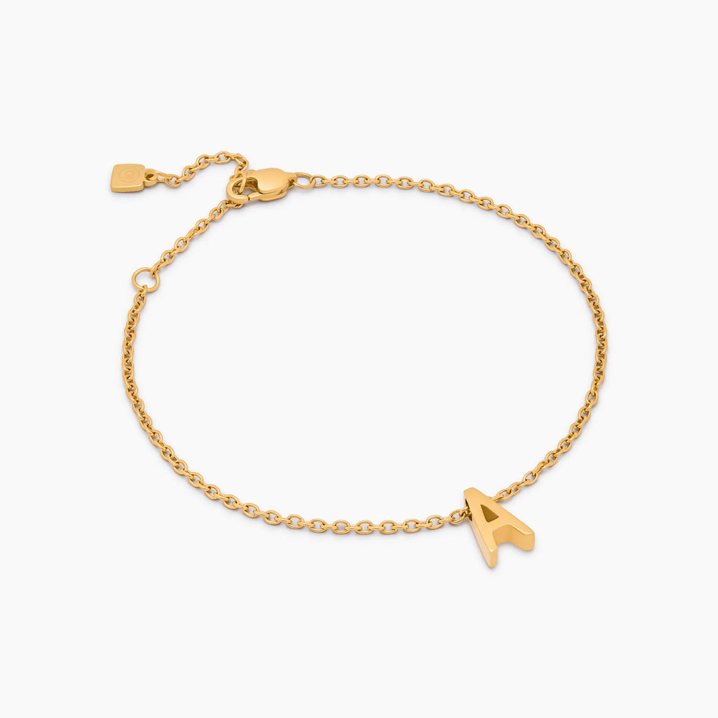 Dainty Initial Charm Bracelet