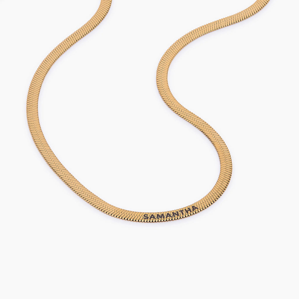 Engraved Herringbone Necklace