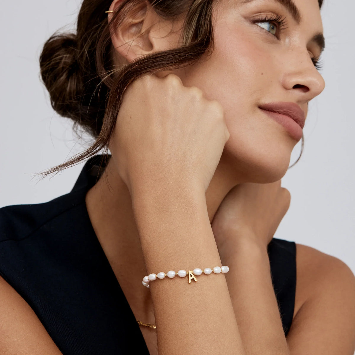 Pearl Initial Charm Bracelet