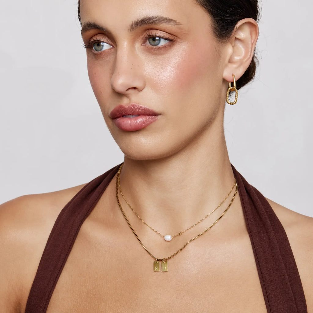 Tag Initial Necklace