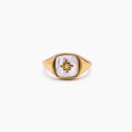 Mother of Pearl Star Signet Ring