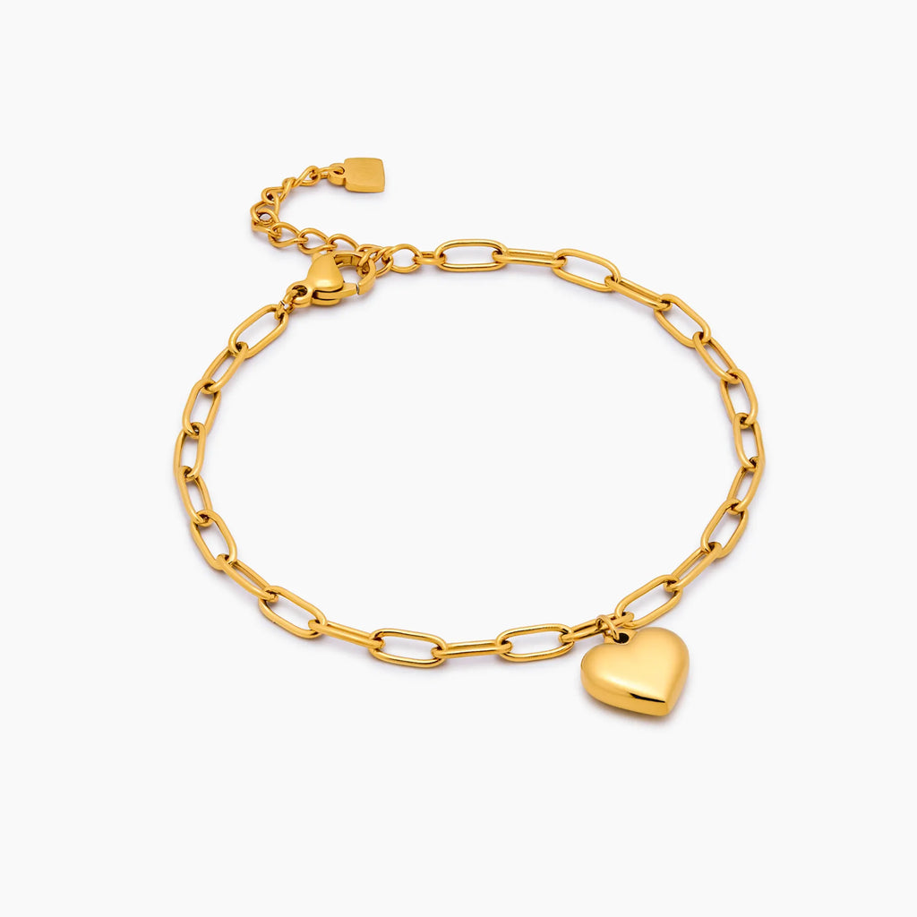 Paperclip Heart Charm Bracelet
