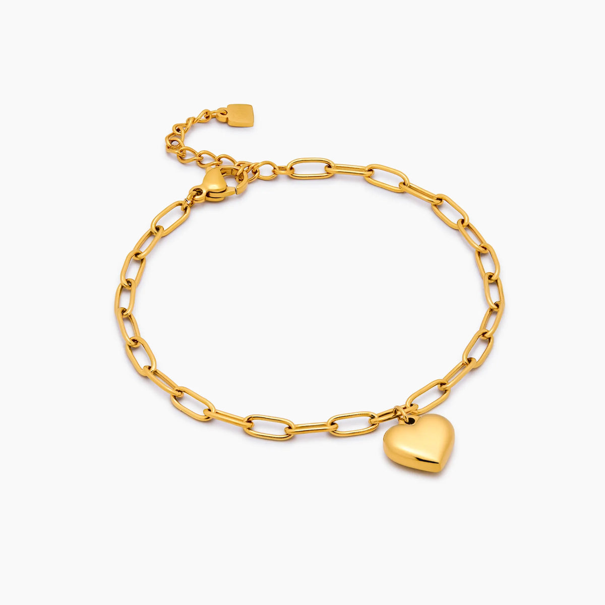 Paperclip Heart Charm Bracelet