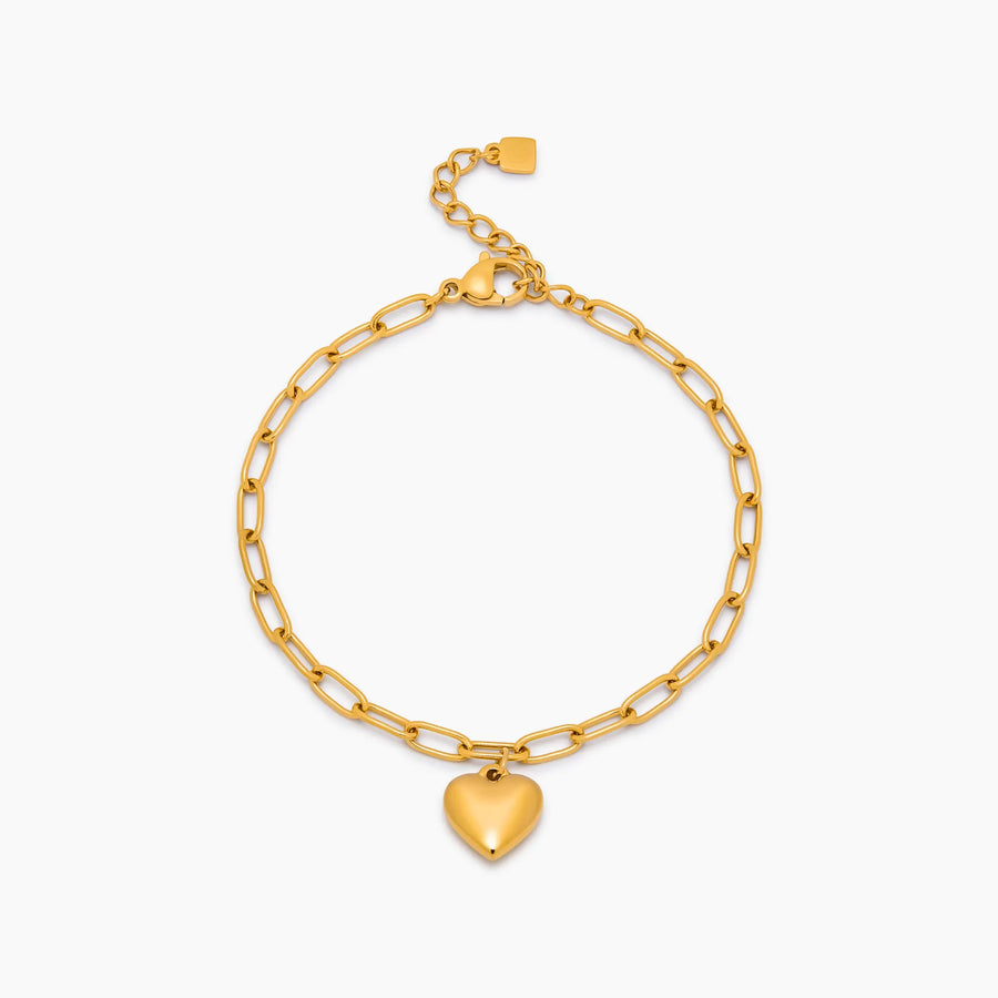 Paperclip Heart Charm Bracelet