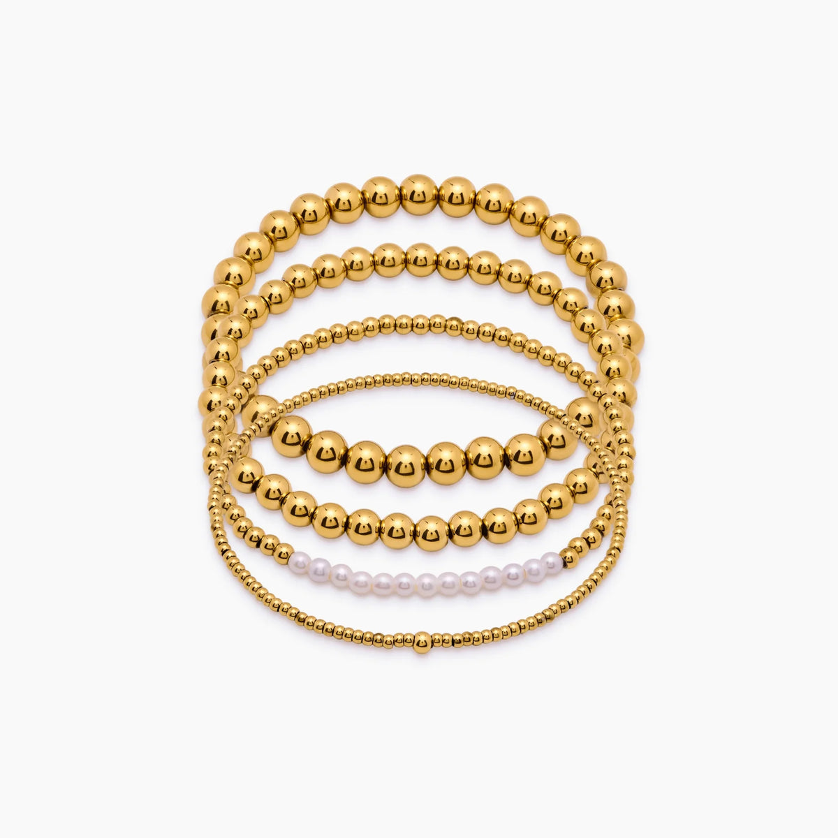 Pearl Beaded Bracelet Stack