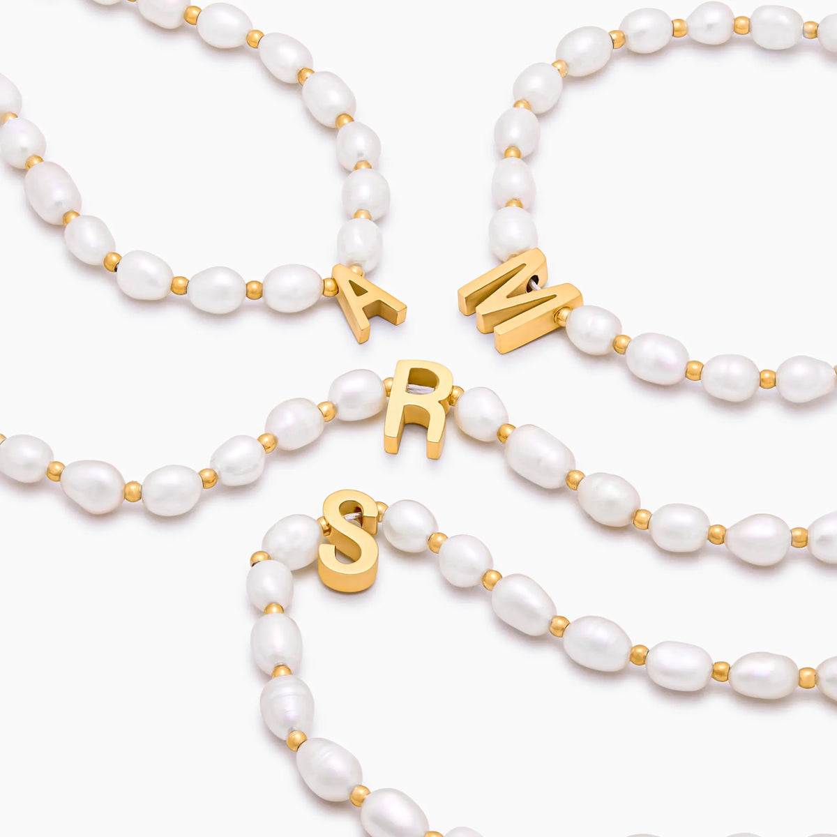 Pearl Initial Charm Bracelet