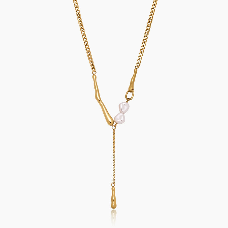 Elara Pearl Bar Necklace