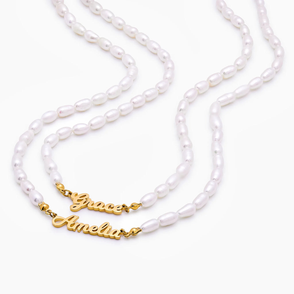 Statement Custom Name Pearl Necklace
