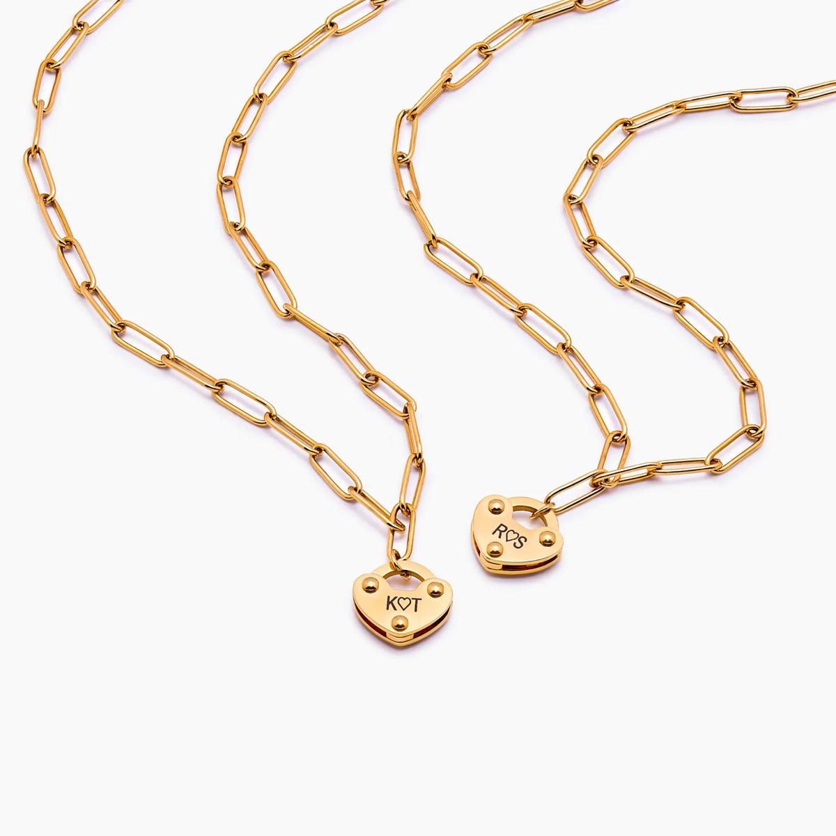 Heart Lock Initial Necklace